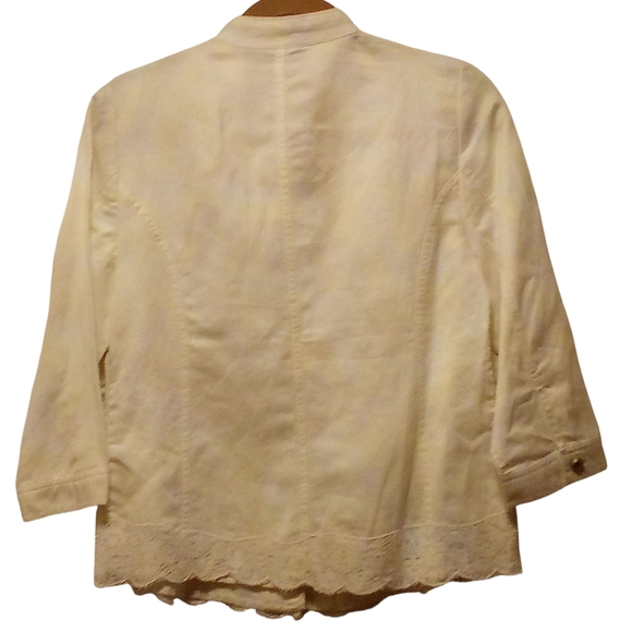 Chico's - NWT Alabaster Denim With Lace Layover Trim, Button Down, Pockets,... - Picture 6 of 14